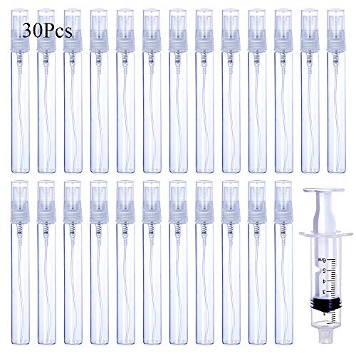 30Pcs Clear Glass Perfume Bottles - Portable & Refillable