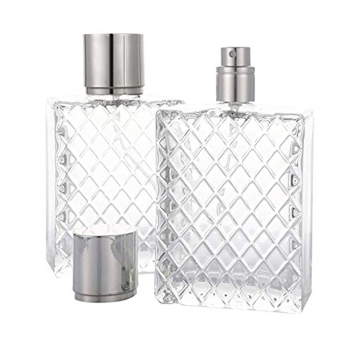 Enslz 100ml 3.4 oz Refillable Spray Perfume Bottles large cosmetic Fine Mist Atomizer Empty Portabe Clear Glass Essential Oil Container for Travel