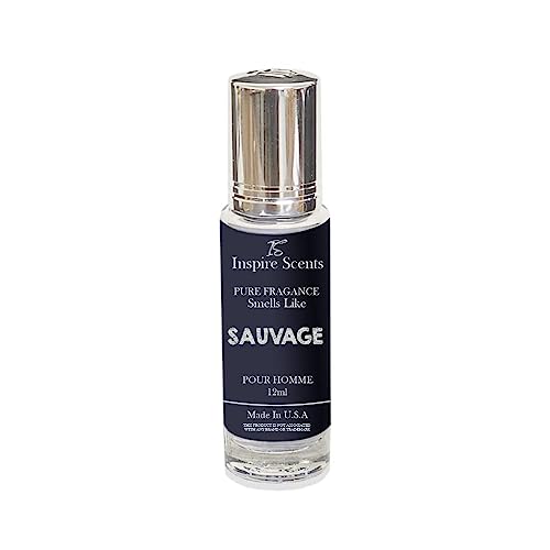 INSPIRE SCENTS IS Savage for Men - 3.4 Fl Oz Cologne for Men Masculine Scent + Travel Spray (Savage or Salvang) 35ml or Oil Roll 12ml for Daily Use Men's Cologne (Pack of 2)