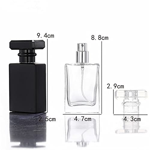 4-Pack Flint Glass Refillable Perfume Bottle (Transparent/Black)