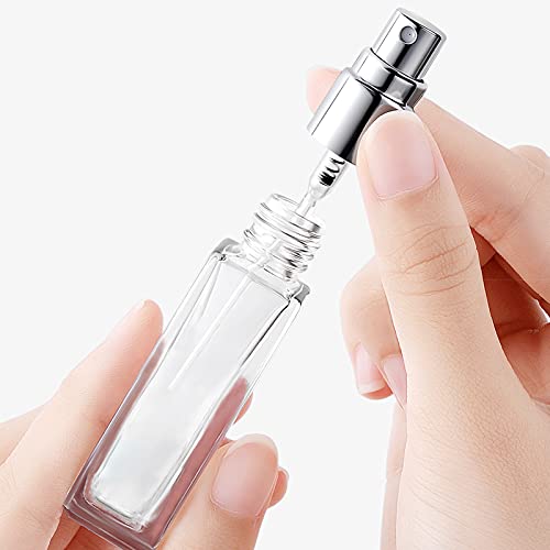 4-Pack Flint Glass Refillable Perfume Bottle (Transparent/Black)