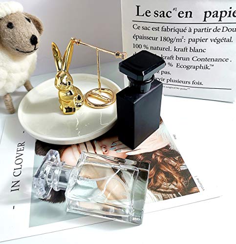4-Pack Flint Glass Refillable Perfume Bottle (Transparent/Black)