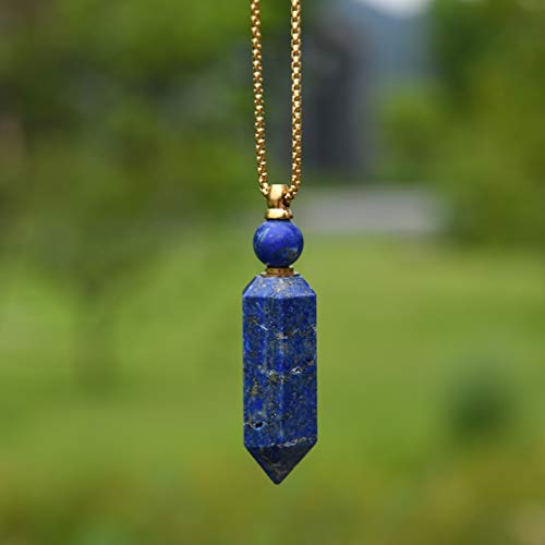 Gemstone Perfume Bottle Necklace for Women