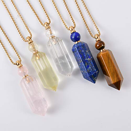 Gemstone Perfume Bottle Necklace for Women