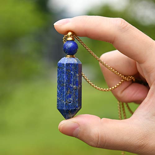 Gemstone Perfume Bottle Necklace for Women