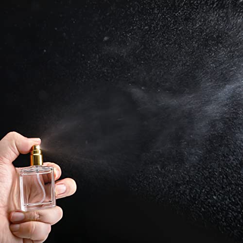 YU FENG 12pcs Clear Perfume Spray Bottles 15ml Glass Fine Mist Sprayer Empty Spray Bottles Refillable Container Perfume Atomizer for Cleaning, Essential Oil, Liquid