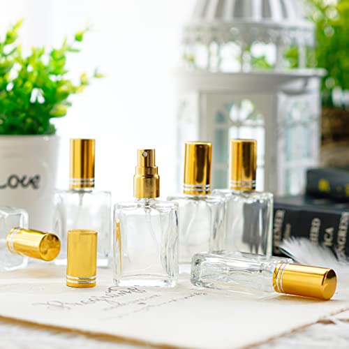 YU FENG 12pcs Clear Perfume Spray Bottles 15ml Glass Fine Mist Sprayer Empty Spray Bottles Refillable Container Perfume Atomizer for Cleaning, Essential Oil, Liquid