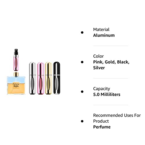 Yamadura Mini Refillable Perfume Atomizer Spray (4 Pack)