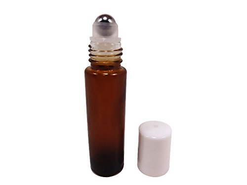 Amber Glass Roller Bottle for Essential Oils - 10ml