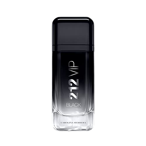 Carolina Herrera 212 Vip Black Fragrance For Men - Energetic And Spicy Scent - Notes Of Lavender, Black Vanilla Husk And Musk - Skin Friendly - Aromatic Fougere Fragrance - Edp Spray - 3.4 Oz