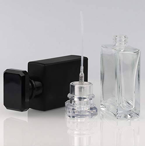 6 Pack 30ml Clear Black Perfume Atomizer Bottles