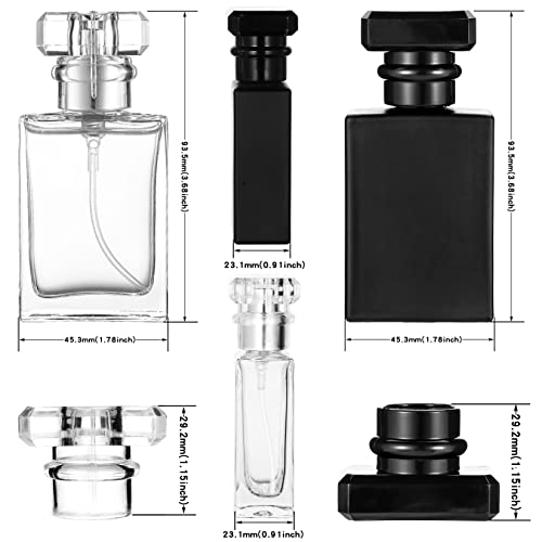 6 Pack 30ml Clear Black Perfume Atomizer Bottles