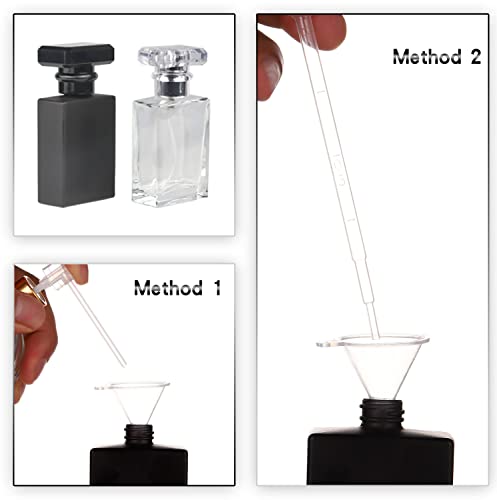 6 Pack 30ml Clear Black Perfume Atomizer Bottles