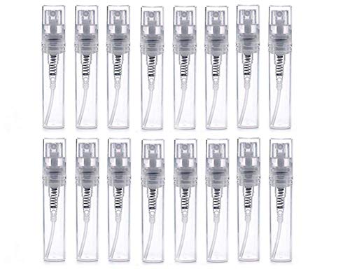 5ml 0.17 oz Glass Perfume Spray Bottle Fine Mist Atomizer Empty Mini Travel Fragrance Applicator - Pack of 20(Clear)