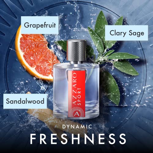 Azzaro Sport Eau de Toilette - Mens Cologne, 3.4 Fl Oz