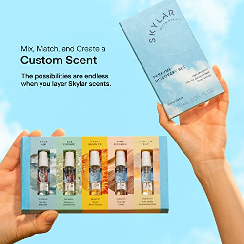 Skylar Eau de Parfum New Discovery Set: Clean Perfume Samples for Women and Men - Perfume Sample Set, Fragrance Sets Mini Perfumes for Women Hypoallergenic and Vegan - Fresh Perfume Samples (5x1.5mL) (Discovery Set 1)