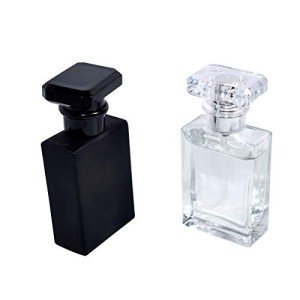4-Pack Flint Glass Refillable Perfume Bottle (Transparent/Black)