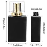 Foraineam 8 Pack Black Square Refillable Perfume Bottles