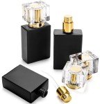 Foraineam 8 Pack Black Square Refillable Perfume Bottles