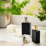 Foraineam 8 Pack Black Square Refillable Perfume Bottles