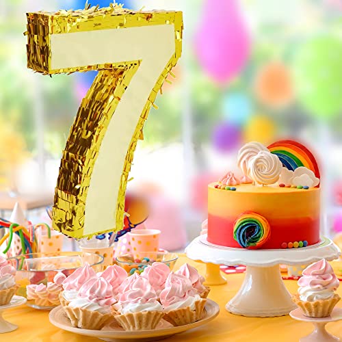 Gold Foil Number 7 Pinata with Party Favors