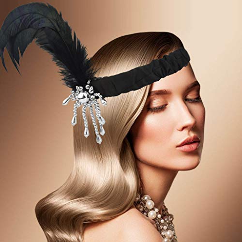 12 Pack 1920s Flapper Headbands with Feathers