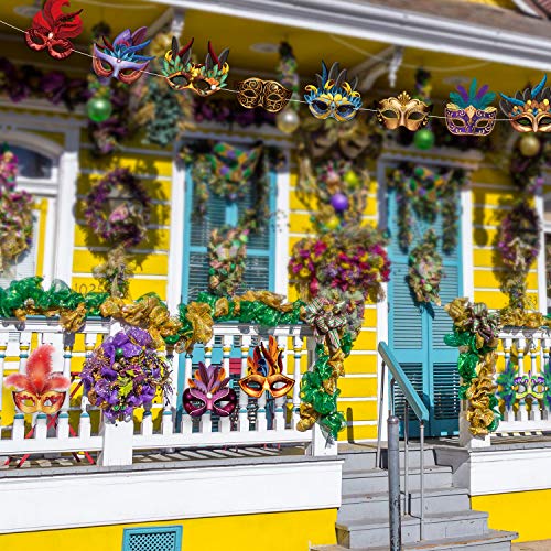 Mardi Gras Faux Feather Face Masks for Parties