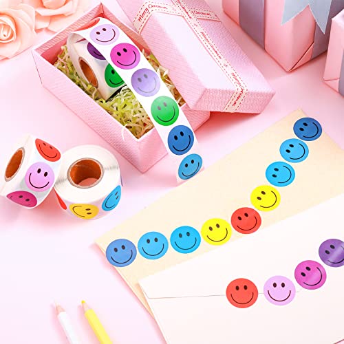 1500 Mini Smile Face Decal Stickers Assorted Color