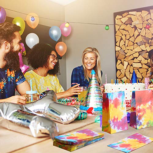 24 Tie Dye Paper Bags for Colorful Parties
