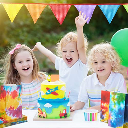 24 Tie Dye Paper Bags for Colorful Parties