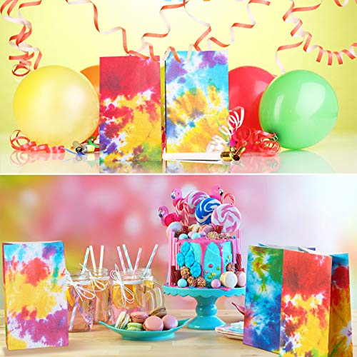 24 Tie Dye Paper Bags for Colorful Parties