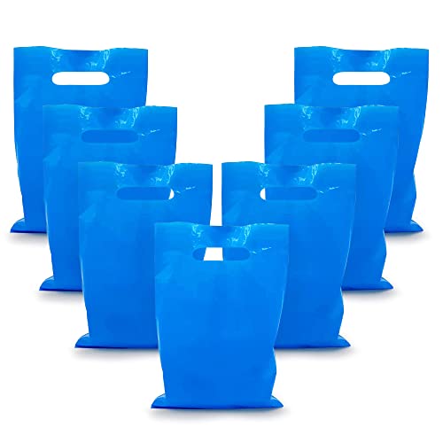 Sturdy Blue Plastic Gift Bags for Party Candy