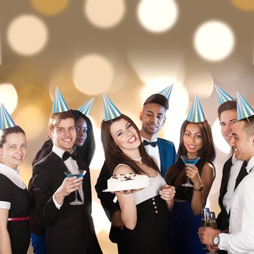 48 Rainbow Iridescent Party Hats for Birthdays and Gatherings