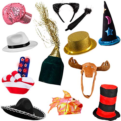 Assorted Funny Party Dress Up Hats - Set of 6