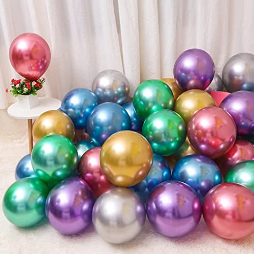 100pcs 12inch Chrome Metallic Party Balloons for Celebrations