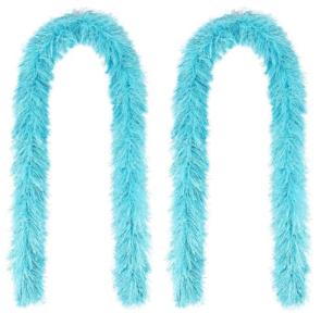 Aqua Blue Fluffy Feather Boas - Set of 2
