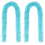 Aqua Blue Fluffy Feather Boas - Set of 2