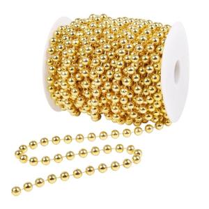 50ft Gold Christmas Tree Beads Garland Trim
