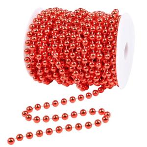 50ft Red Christmas Tree Beads Garland Trim