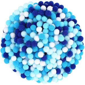 1000 Blue Pom Pom Balls for Holiday Crafts