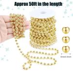 50ft Gold Christmas Tree Beads Garland Trim
