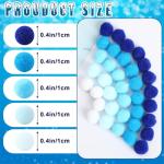 1000 Blue Pom Pom Balls for Holiday Crafts