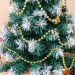 50ft Gold Christmas Tree Beads Garland Trim