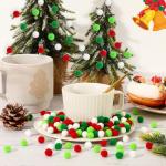 1000 Mini Christmas Pom Poms in 4 Colors