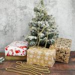 50ft Gold Christmas Tree Beads Garland Trim