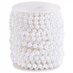50ft White Pearl Bead Garland for Holidays
