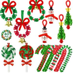 40 Sets Christmas DIY Beads Ornament Craft Kit