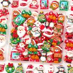 60 Pcs Christmas Resin Charms for Holiday Crafts