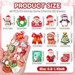 60 Pcs Christmas Resin Charms for Holiday Crafts