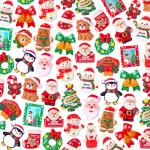 60 Pcs Christmas Resin Charms for Holiday Crafts